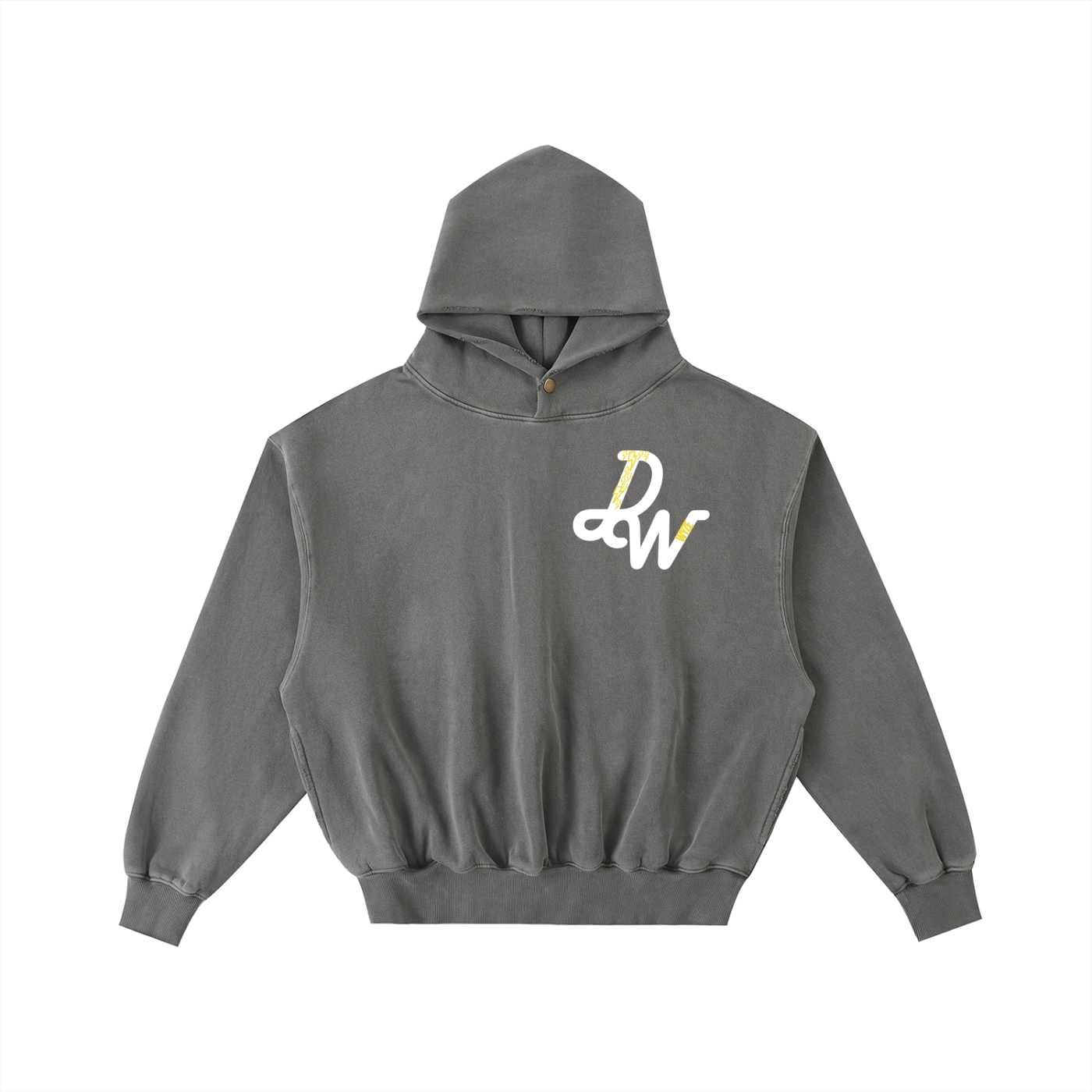 Frayed Enzyme Washed Fleece Hoodie