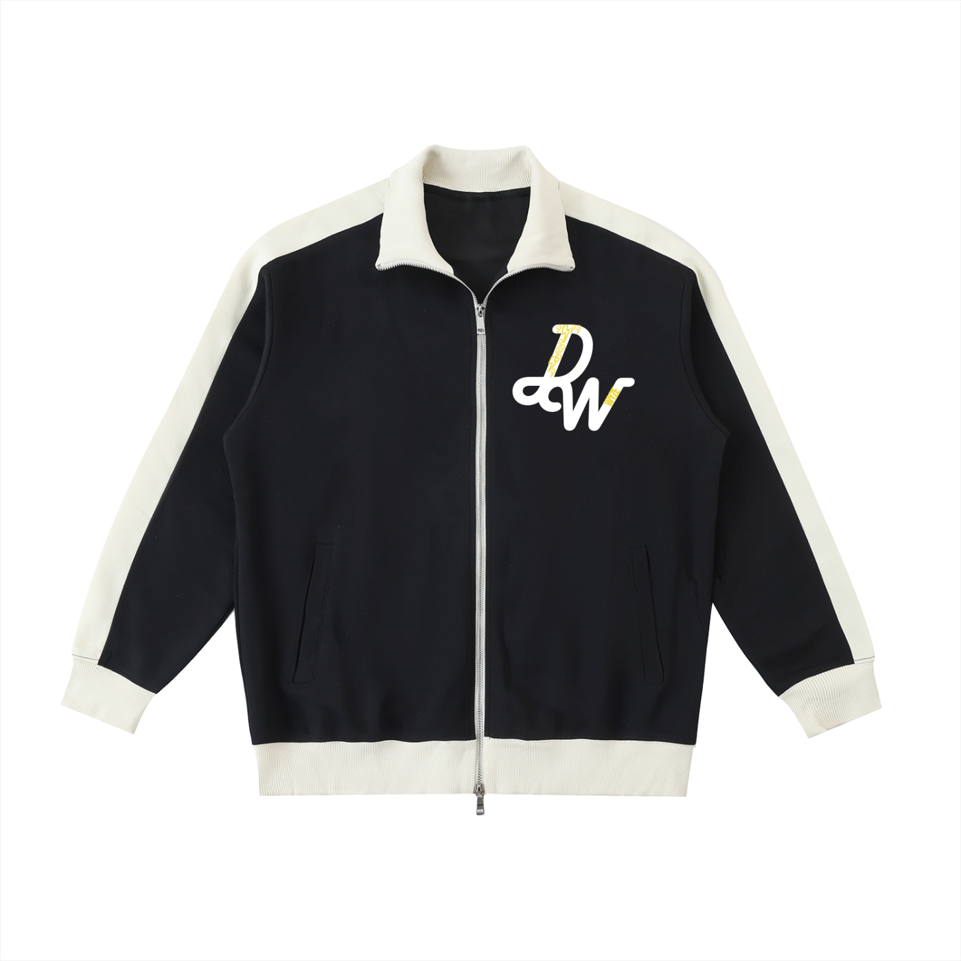 Contrast Trim Stand Collar Jacket