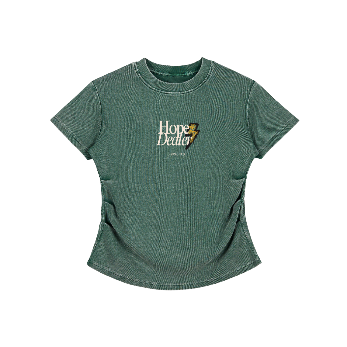 Vintaged-Wash Bodycon Cotton T-Shirt