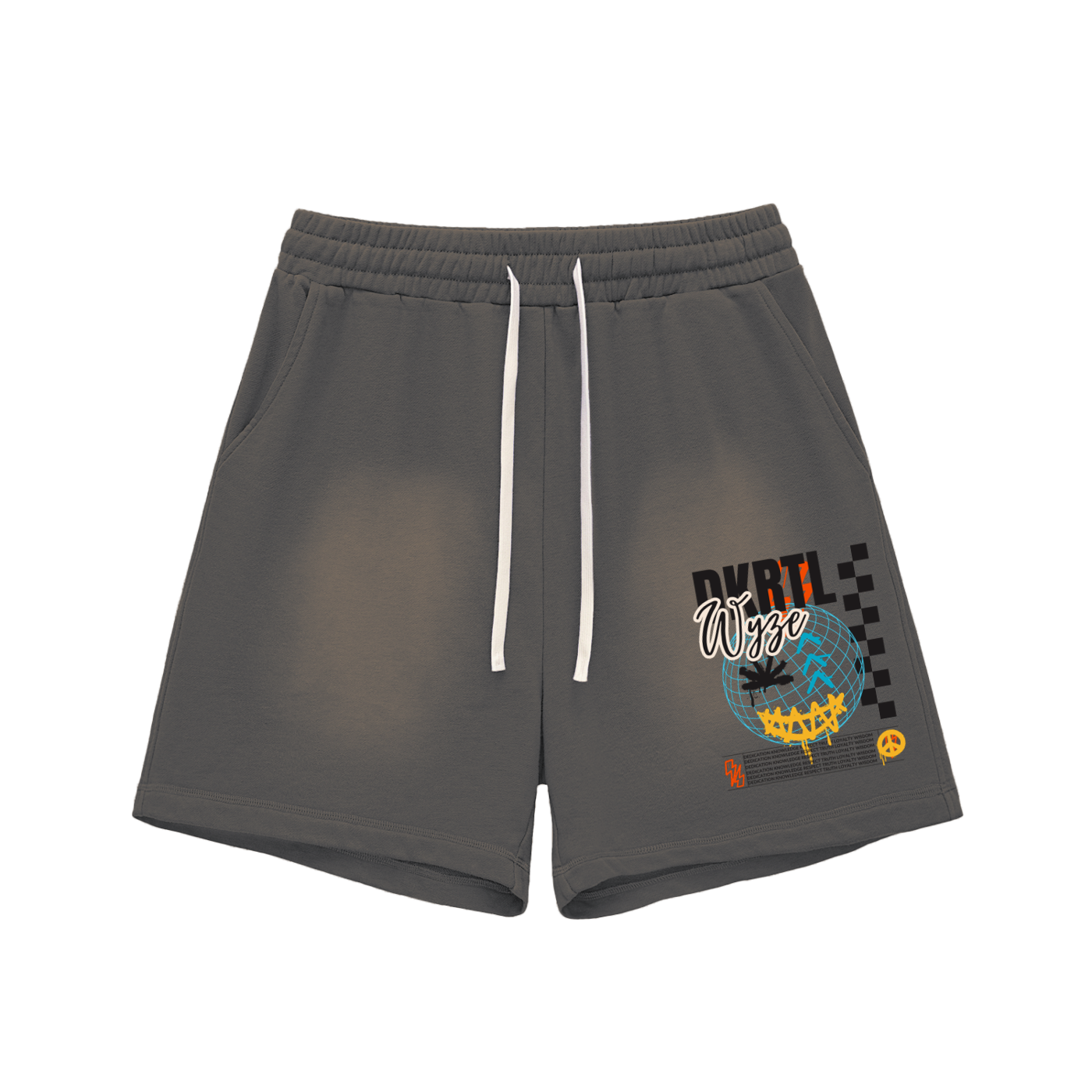 Sun Fade Raw Edge Cotton Shorts