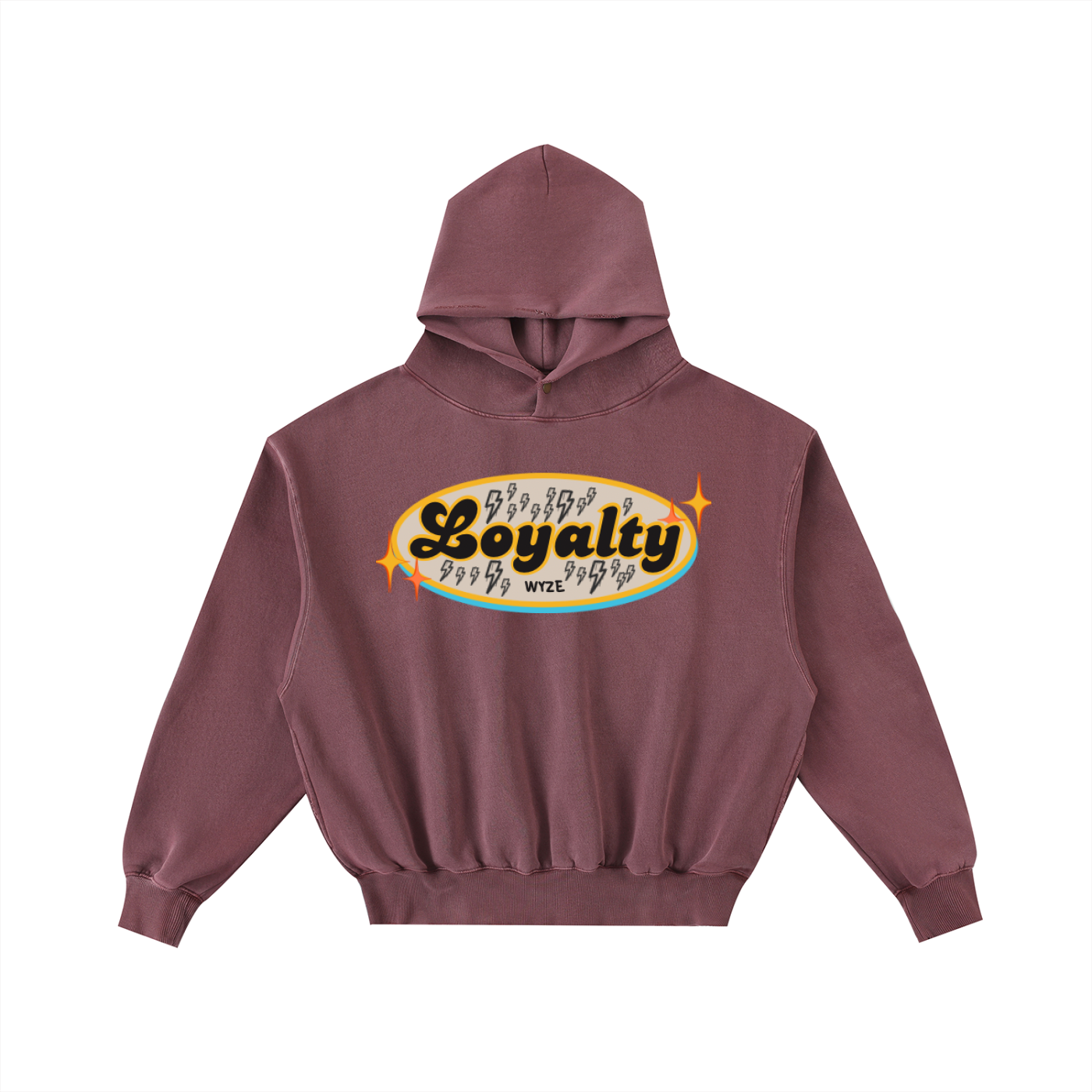 Frayed Enzyme Washed Fleece Hoodie