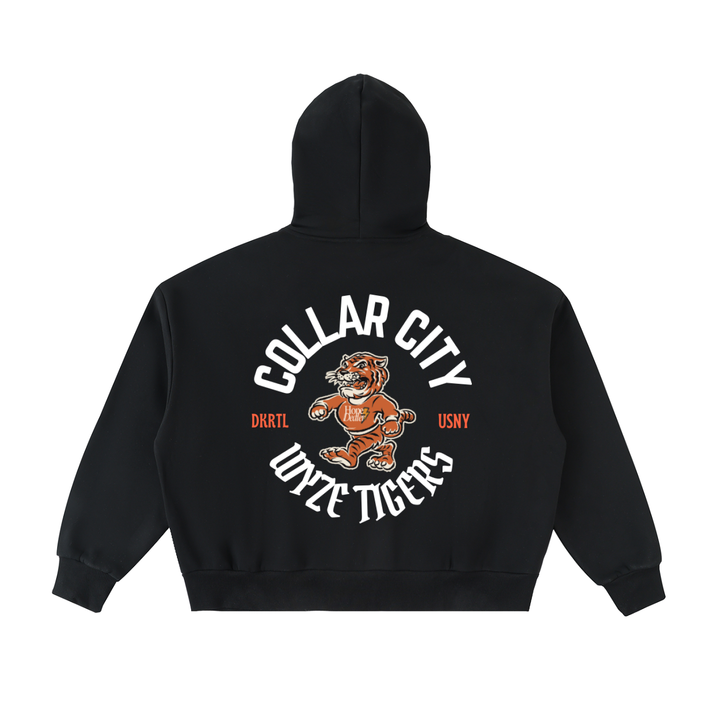 Fleeced Full-Zip Boxy Hoodie