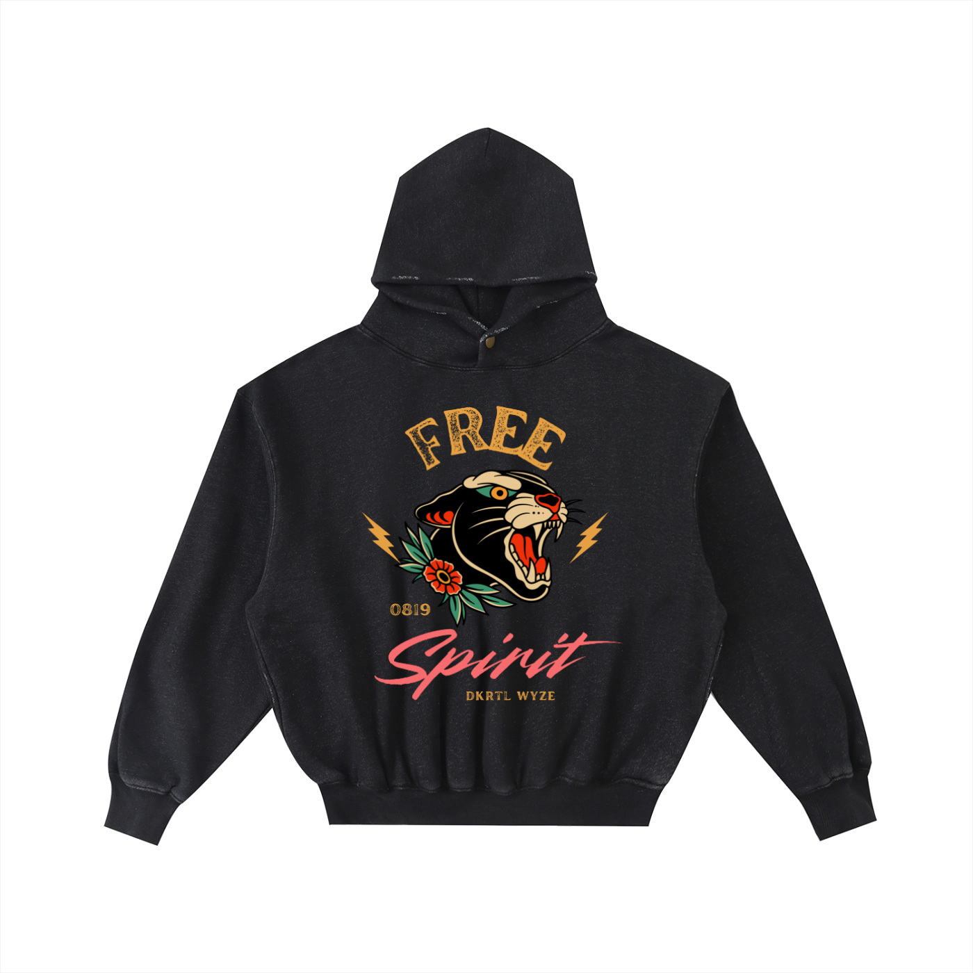 Frayed Enzyme Washed Fleece Hoodie
