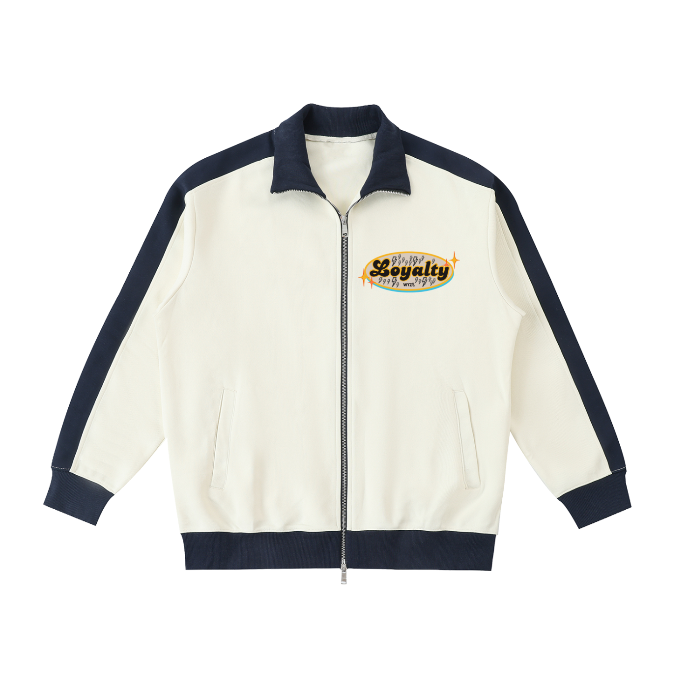 Contrast Trim Stand Collar Jacket