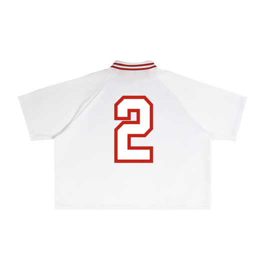 Contrast Lapel Collar Boxy T-Shirt