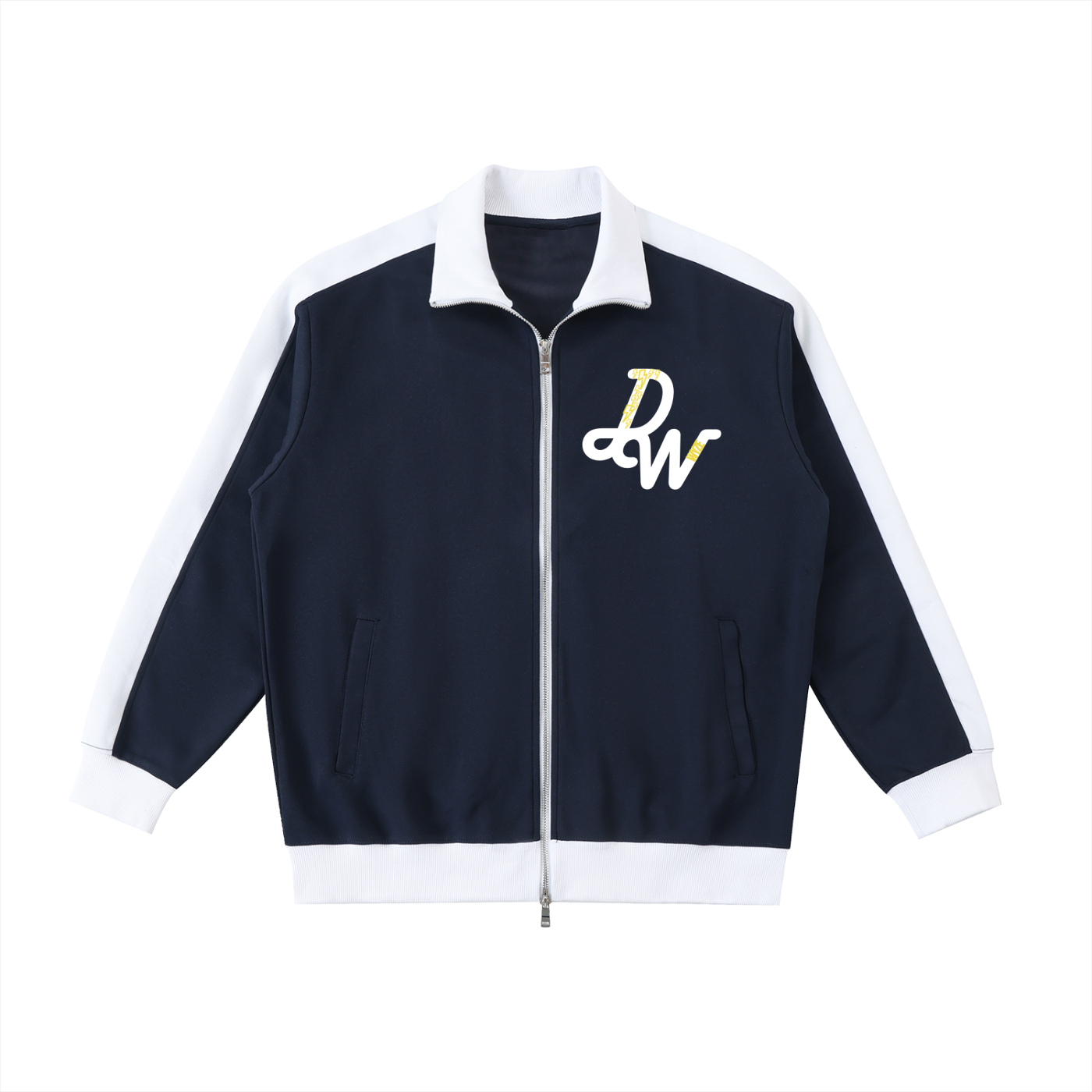 Contrast Trim Stand Collar Jacket