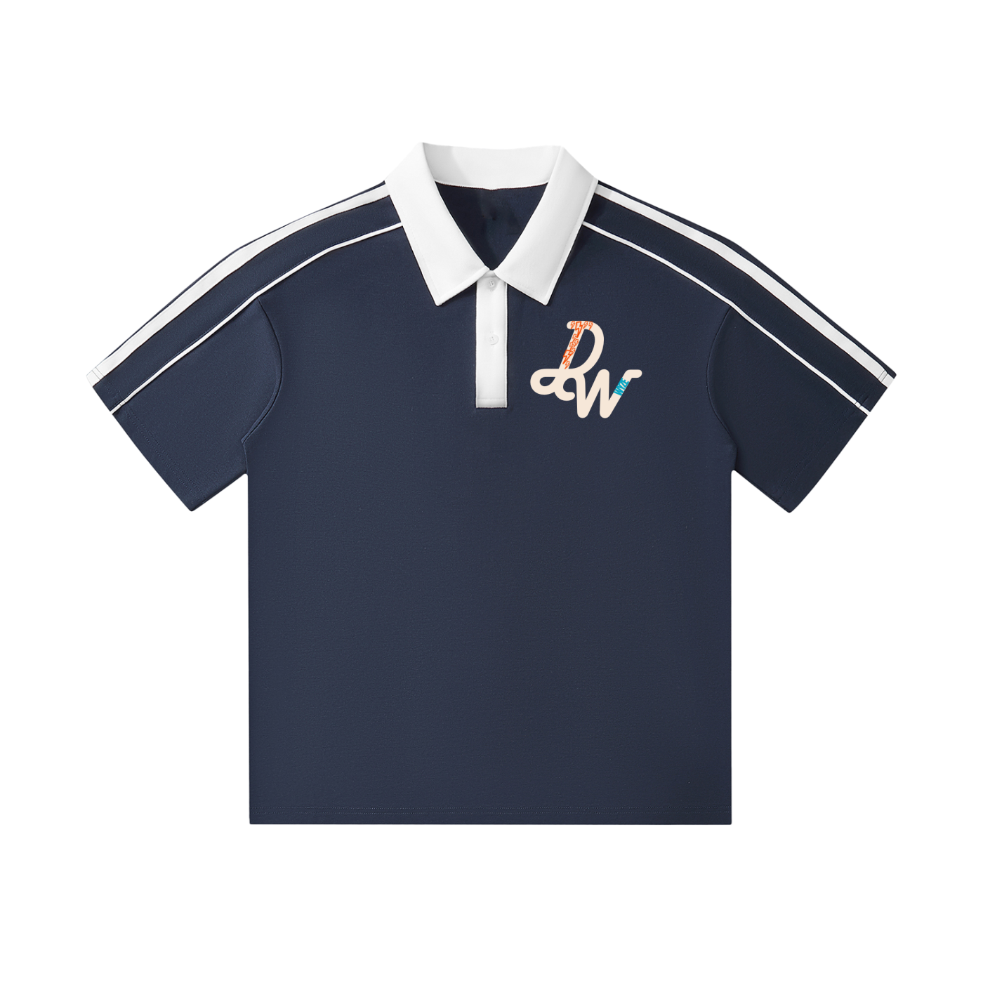 Contrast Collar Short-Sleeve Polo Shirt