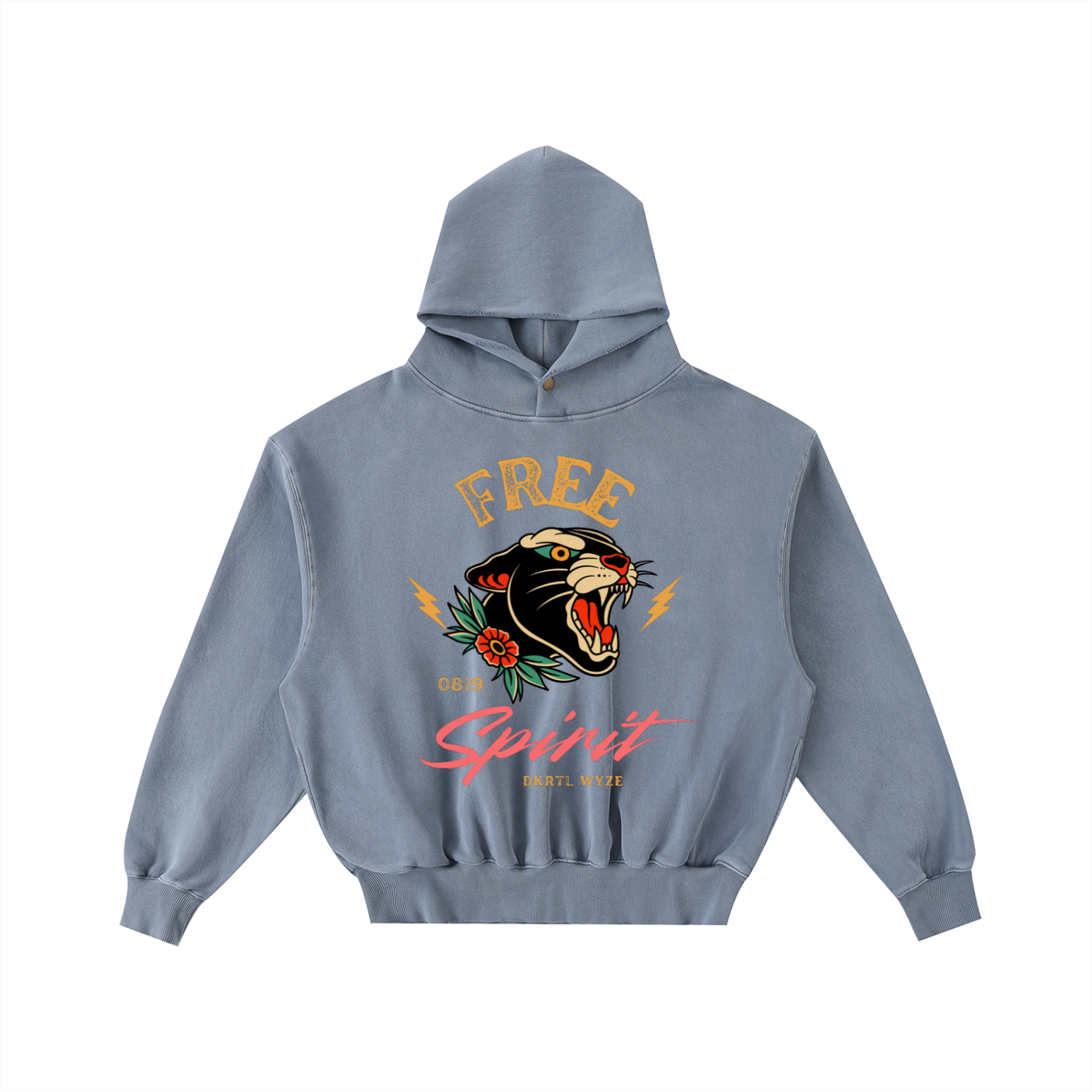 Frayed Enzyme Washed Fleece Hoodie