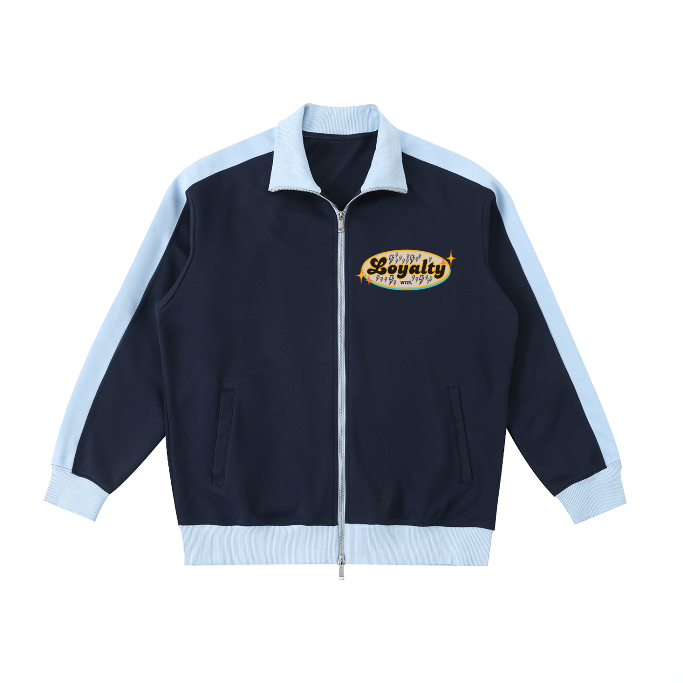 Contrast Trim Stand Collar Jacket