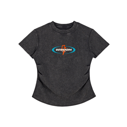 Vintage Washed Bodycon Cotton T-Shirt
