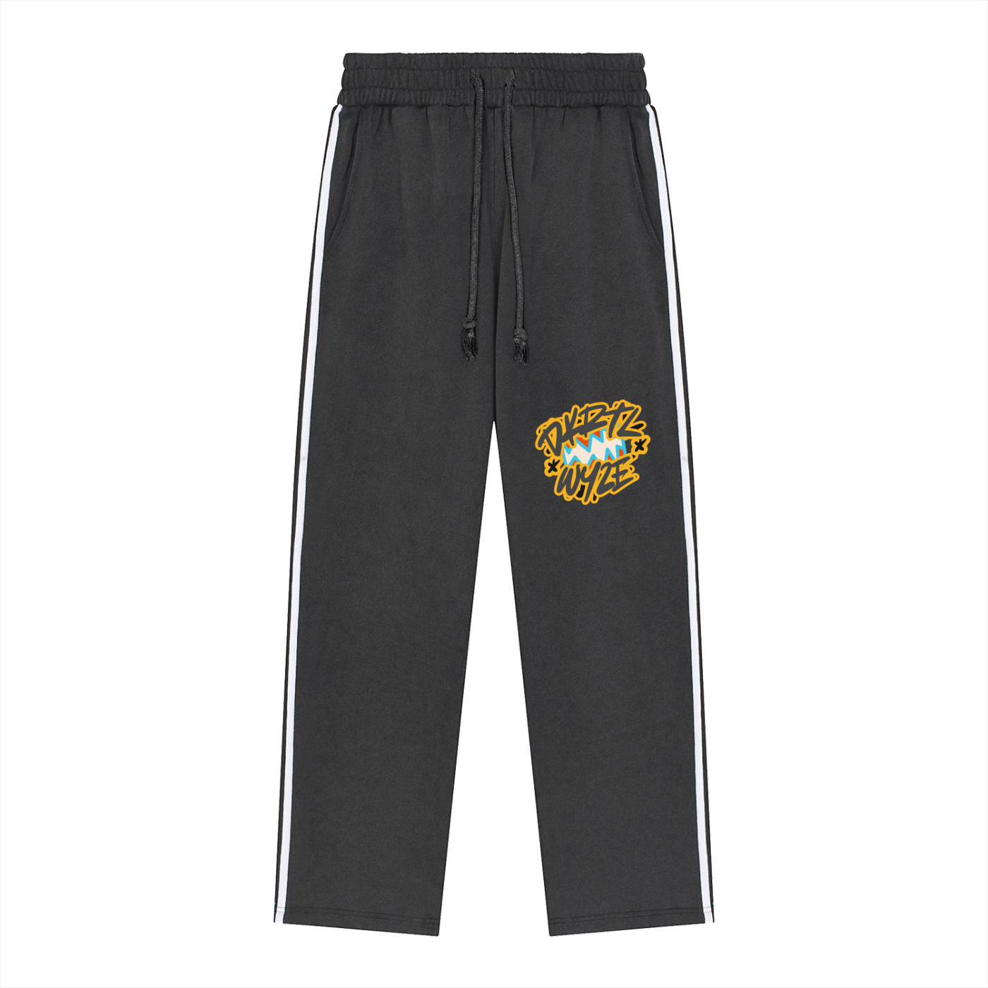 Snow Washed Contrast Tape Sweatpants