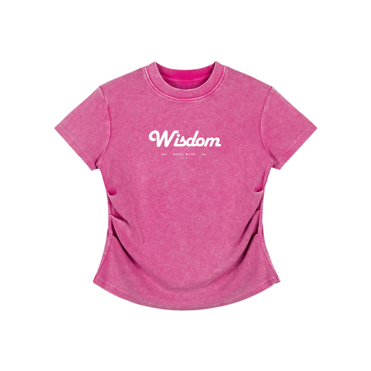 Vintaged-Wash Bodycon Cotton T-Shirt