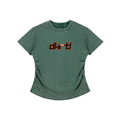 Vintage Washed Bodycon Cotton T-Shirt