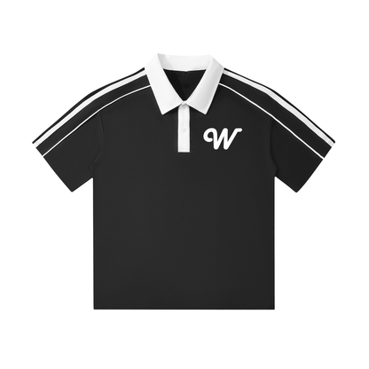 Contrast Collar Short-Sleeve Polo Shirt