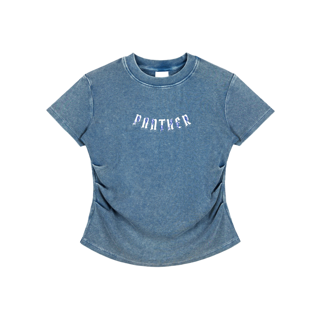 Vintaged-Wash Bodycon Cotton T-Shirt