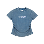 Vintaged-Wash Bodycon Cotton T-Shirt