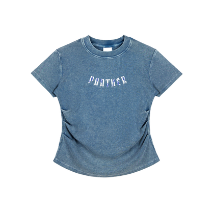 Vintaged-Wash Bodycon Cotton T-Shirt