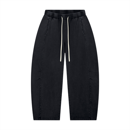 Unisex Mineral Wash Barrel Leg Pants