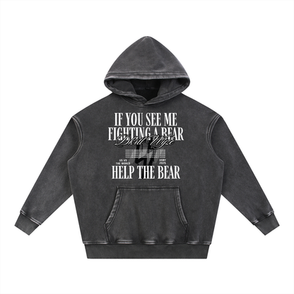 Snow Wash Fleece Oversize Hoodie
