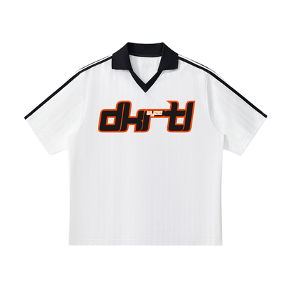 Contrast Collar Striped Soccer Jersey