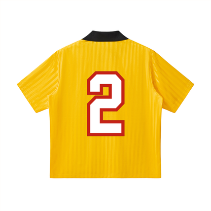 Contrast Collar Striped Soccer Jersey