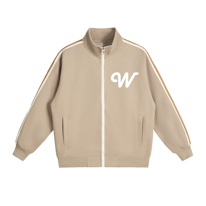 Contrast Side-Stripe Stand Collar  Jacket