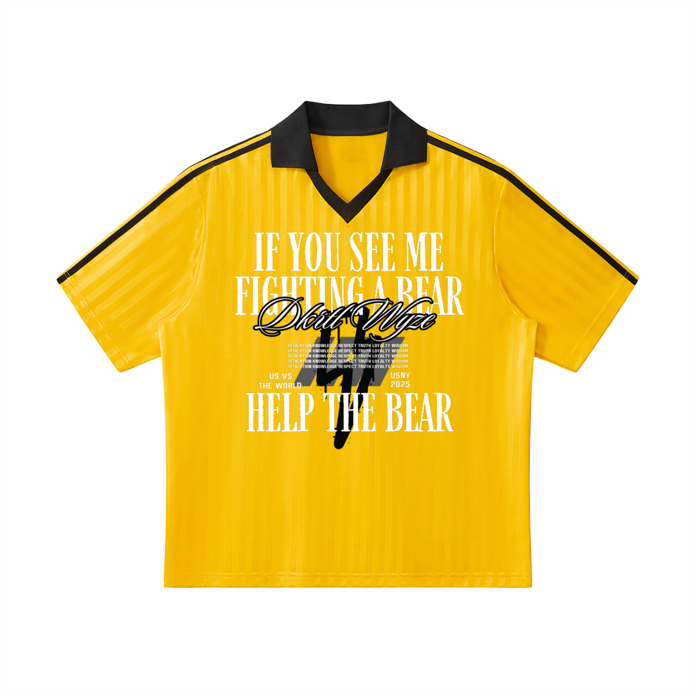 Contrast Collar Striped Soccer Jersey