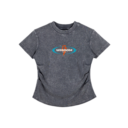 Vintage Washed Bodycon Cotton T-Shirt