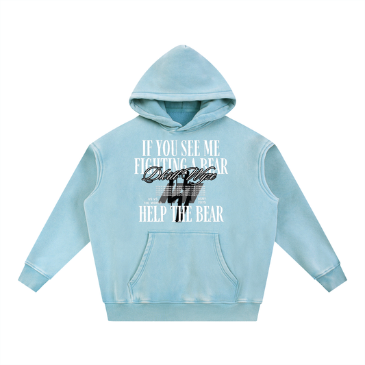Snow Wash Fleece Oversize Hoodie