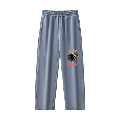 Frayed Enzyme Washed Fleece Sweatpants