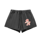 Snow Washed Raw Edge Drawstring Shorts