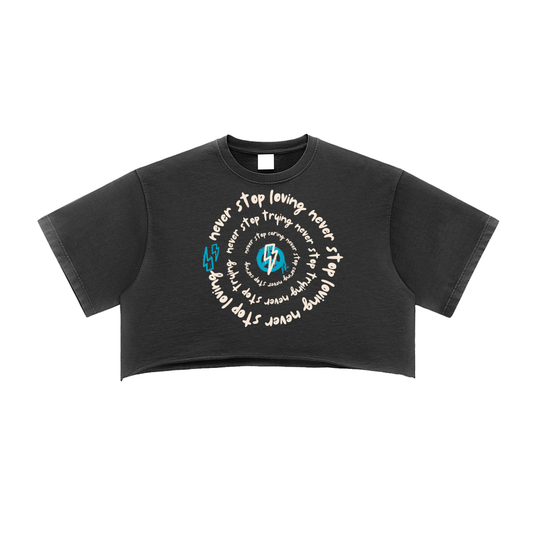 Snow Washed Raw Edge Crop Top