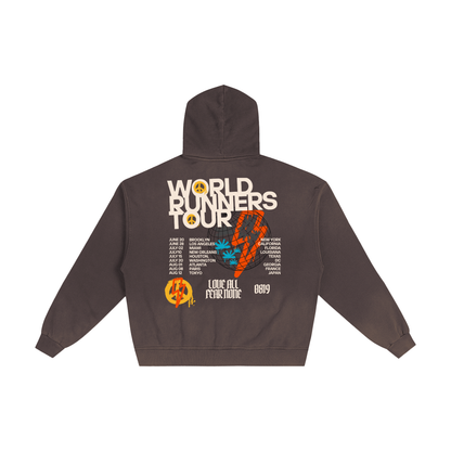 Hand-Frayed Sunfade Zip Hoodie