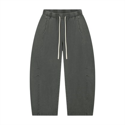 Unisex Mineral Wash Barrel Leg Pants
