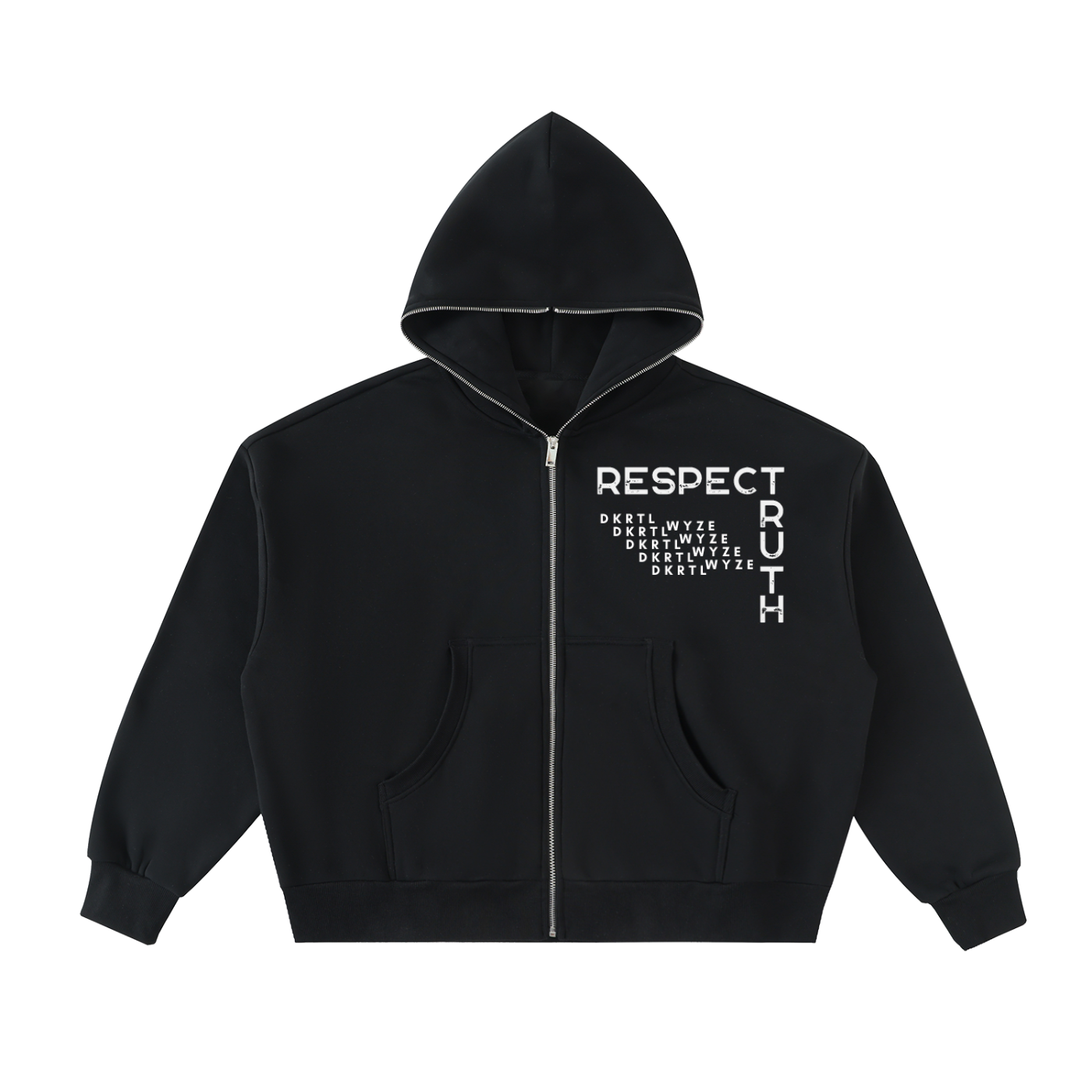 Fleeced Full-Zip Boxy Hoodie