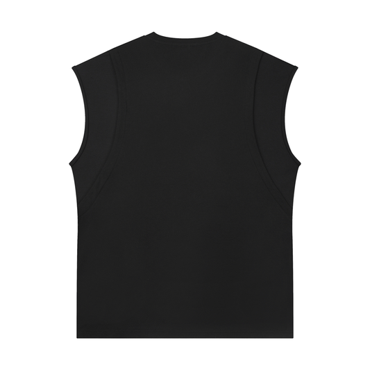 Spliced Panel Sleeveless Muscle T-Shirt