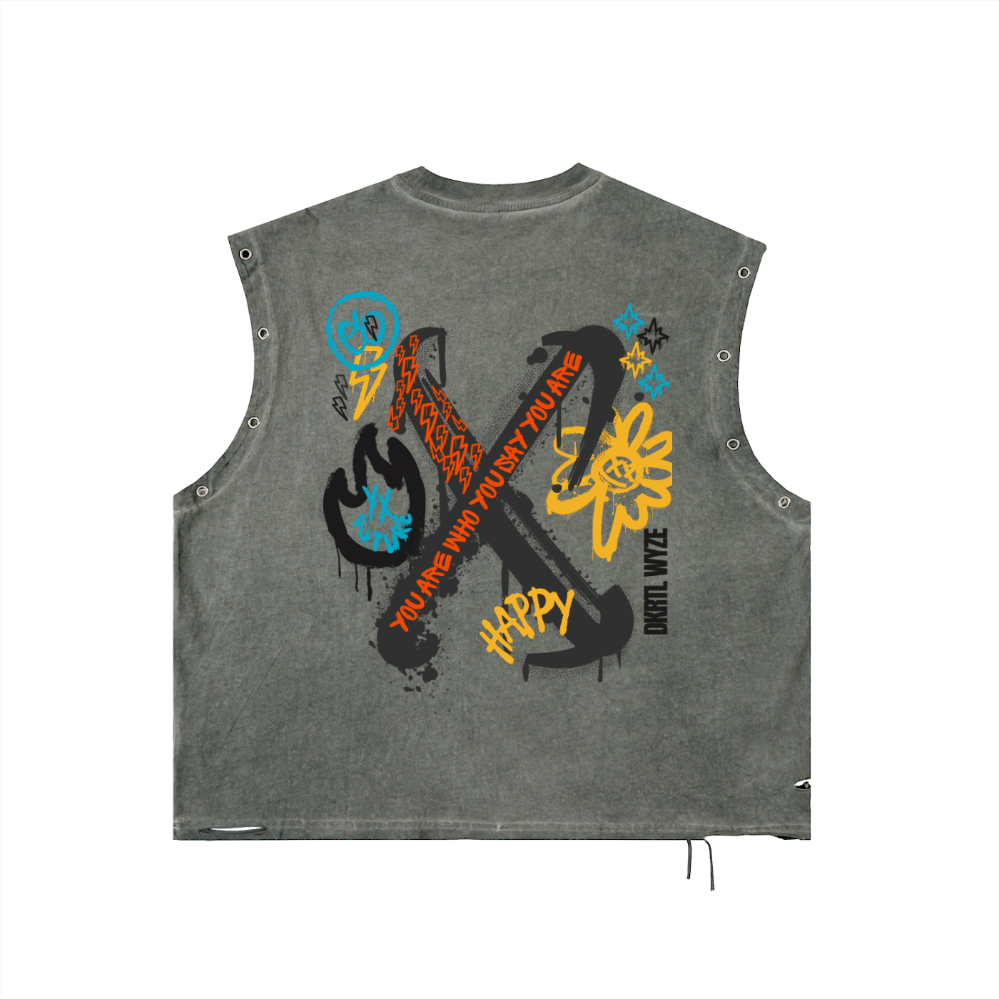 Distressed Grommet Eyelet Tank Top
