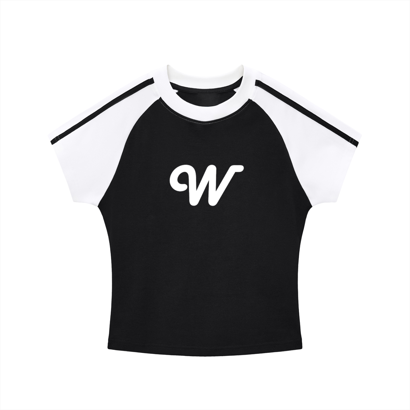 Contrast Stripes Bodycon Raglan  Sleeve T-Shirt