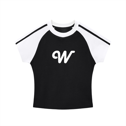 Contrast Stripes Bodycon Raglan  Sleeve T-Shirt