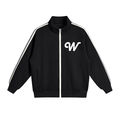 Contrast Side-Stripe Stand Collar  Jacket