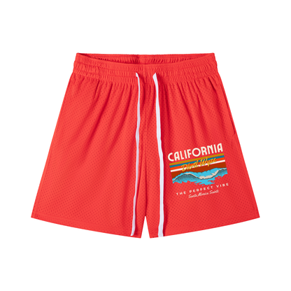 Mesh Drawstring Shorts