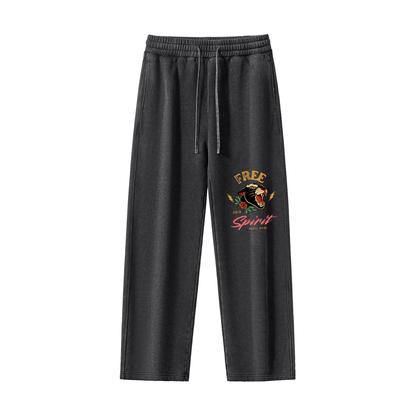 Frayed Enzyme Washed Fleece Sweatpants