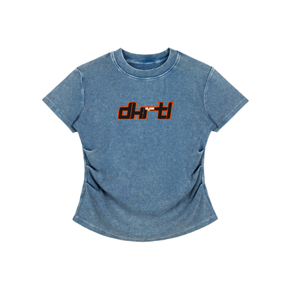 Vintage Washed Bodycon Cotton T-Shirt