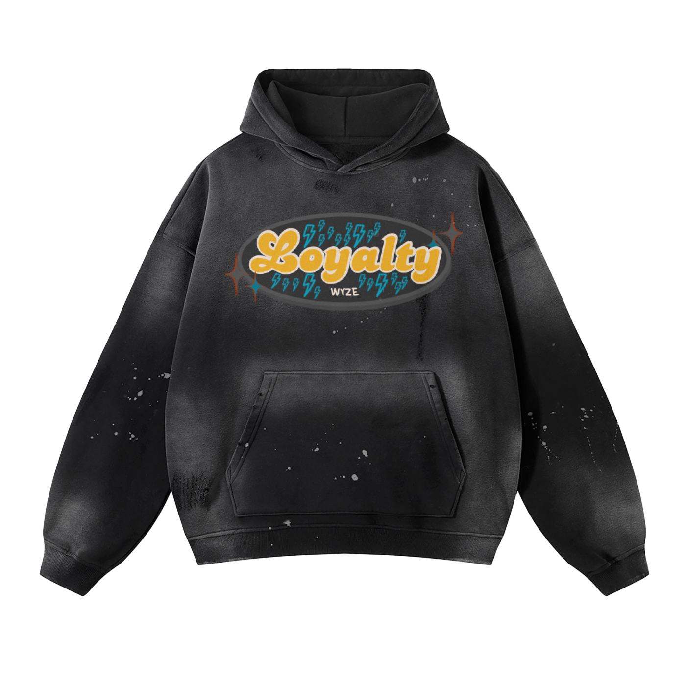 Vintage Wash Frayed Fleece Hoodie - 360 GSM