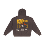 Hand-Frayed Sunfade Zip Hoodie