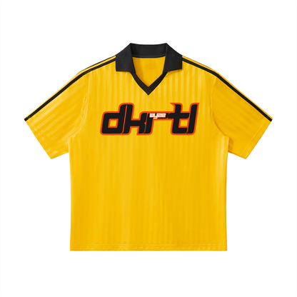 Contrast Collar Striped Soccer Jersey