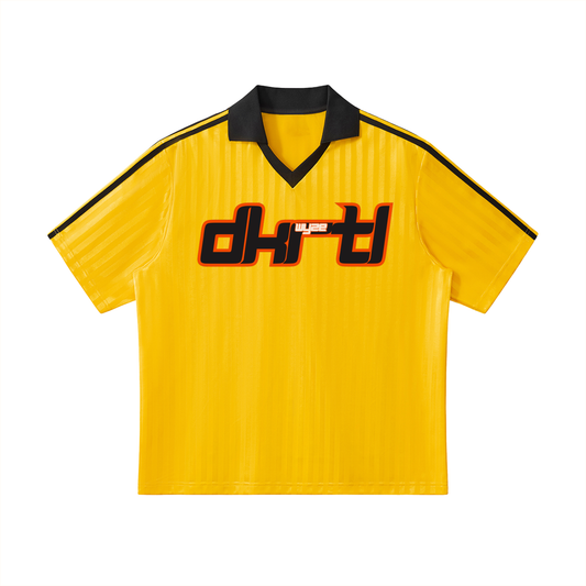 Contrast Collar Striped Soccer Jersey