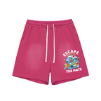 Sun Fade Raw Edge Cotton Shorts