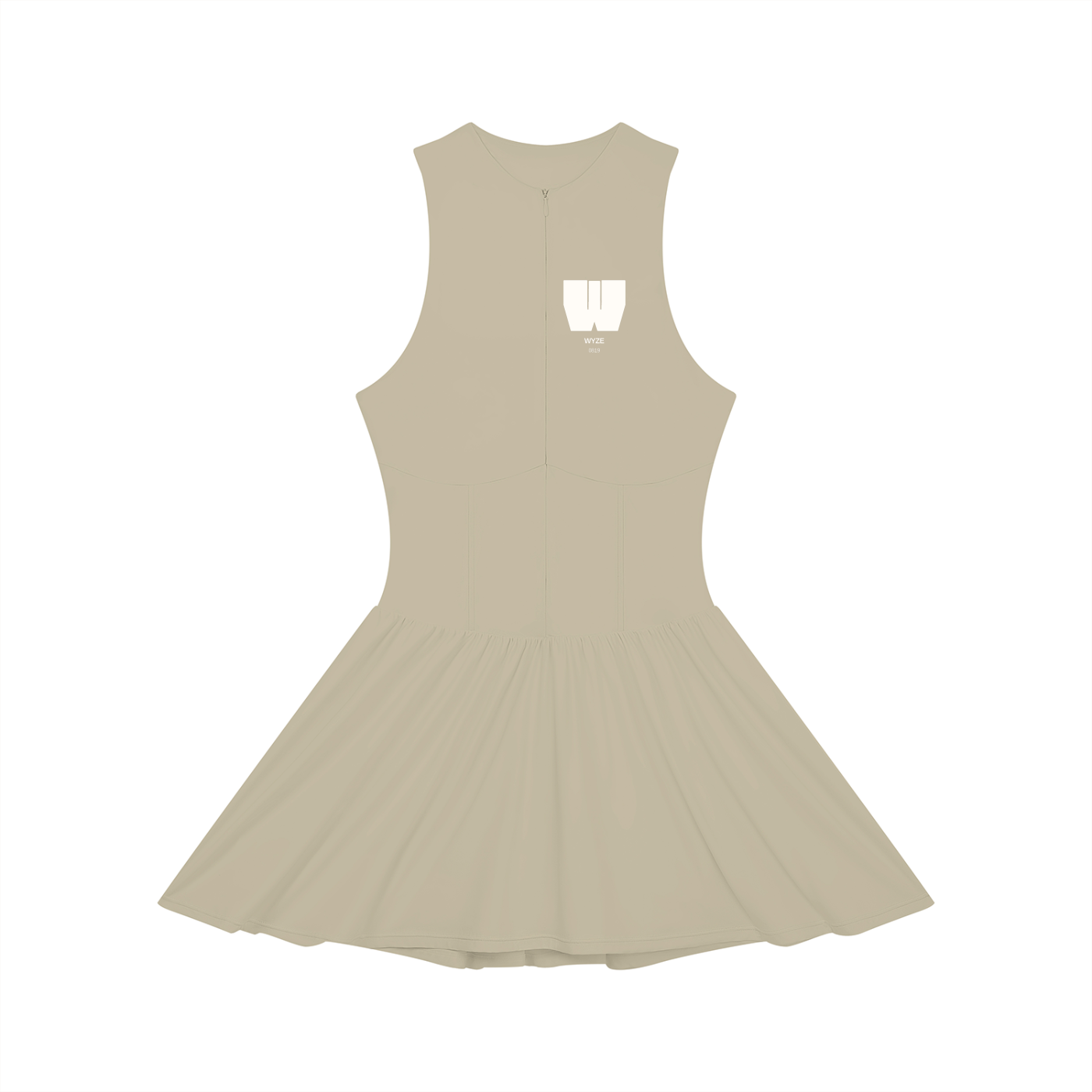 Women’s Ruched Sleeveless Full-Zip Dress