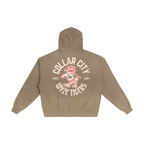 Hand-Frayed Sunfade Zip Hoodie